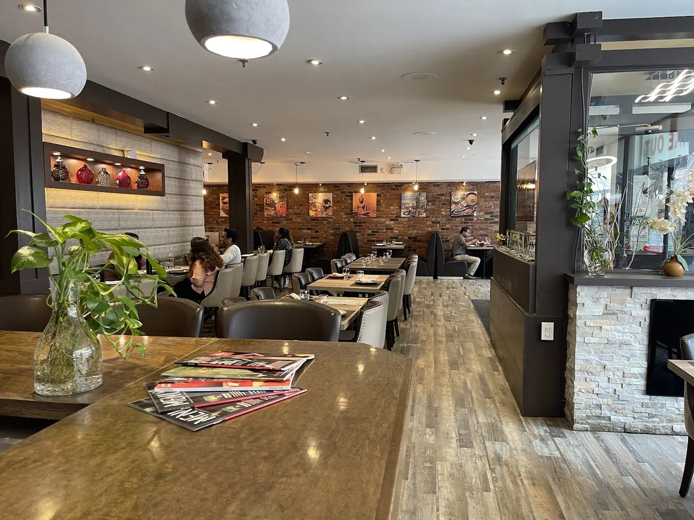 Inside the Aafrien Indian Restaurant dining room, Toronto